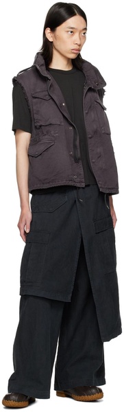 Black Asym Hakama Cargo Pants