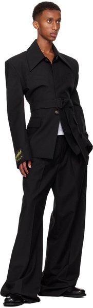 Black Phoebe Shirt Collar Blazer