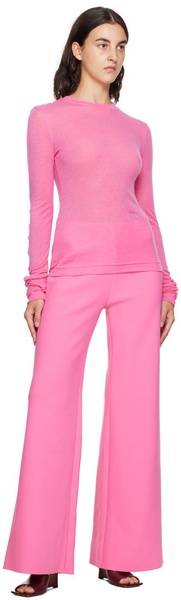 Pink Wide Bootcut Trousers