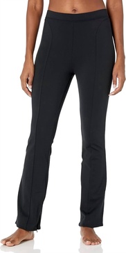 high waist zip it flare legging in black