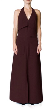 apron dress in grape