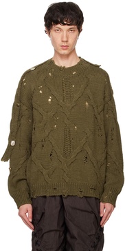 Khaki Fisherman Button Sweater