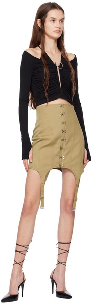 Khaki Corset Garter Miniskirt