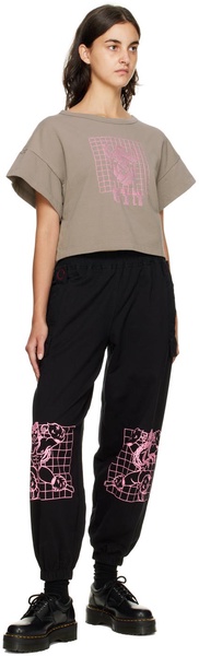 Black Embroidered Lounge Pants