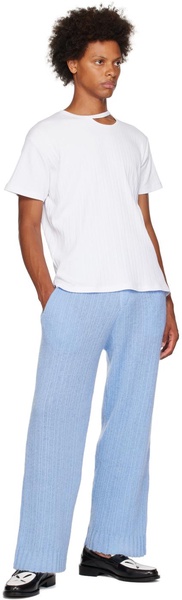 Blue Mock-Fly Lounge Pants