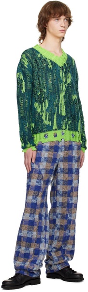 Blue & Green Theydon Spider Sweater