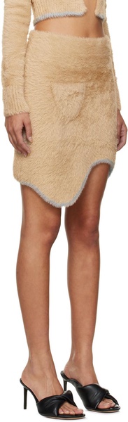 Beige Venus Faux-Fur Miniskirt