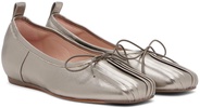 Silver Classic Pleated Ballerina Flats