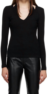 livi long sleeves top in black