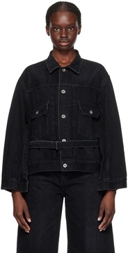 Black Belted Denim Jacket