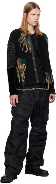 Black Camouflage Knit Reversible Vest