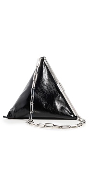 Prisma Black Creased Leather Shoulder Bag