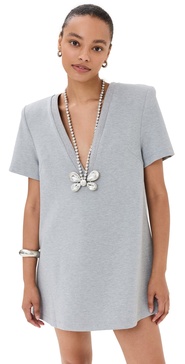 Crystal Butterfly V Neck T-Shirt Dress