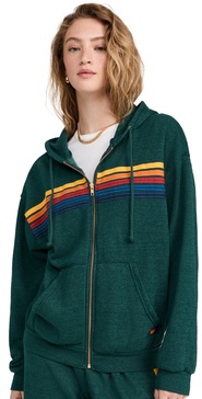 5 Stripe Relaxed Zip Hoodie