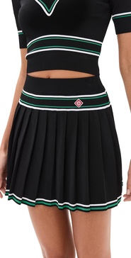 Pleated Stripe Skirt