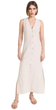 Air Linen Button Down Maxi Dress