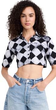 Cotton Cropped Camp Shirt