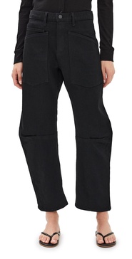 Shon high-rise barrel-leg jeans