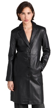 Veda Crosby 90s Longline Leather Blazer