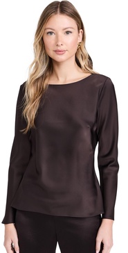 Barb Boat Neck Long Sleeve Blouse