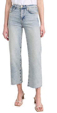 Cropped Alexa Raw Cut Hem Jeans