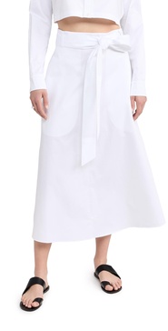 Eco Poplin Back Wrap Skirt