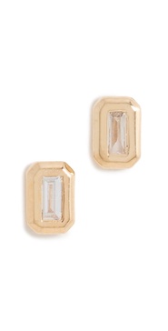 14k Baguette Diamond Studs