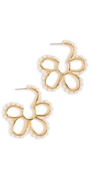 Daisy Pearl Hoop Earrings