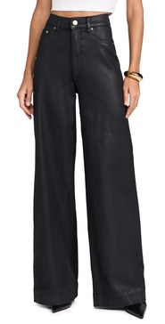 Hepburn Wide Leg High Rise Coated Jeans