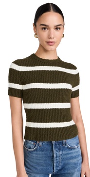 Stripe Amanda Cotton Boucle Tee