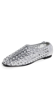 Eden Woven Metallic Leather Ballet Flats