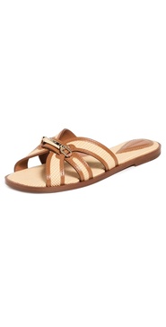 10mm Prisma raffia-effect flat sandals