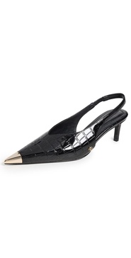 Nina Heels with Metal Toe Cap Slingbacks