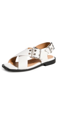 Buckle Cross Strap Sandals