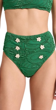 Jacquard High Waist Bikini Bottoms