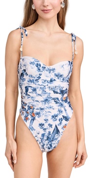 Rabano Petalo Ruched One-Piece Swimsuit