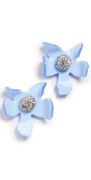 Crystal Lily Button Earrings