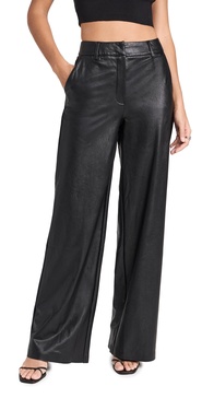 Faux Leather Wide Leg Trousers