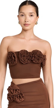 Este Tube Top with Rosettes