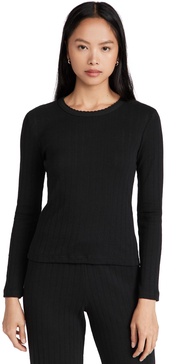 Pointelle Slim Fit Long Sleeve Top