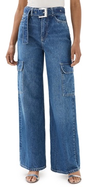 Cary Belted Cargo High Rise Slouchy Jeans