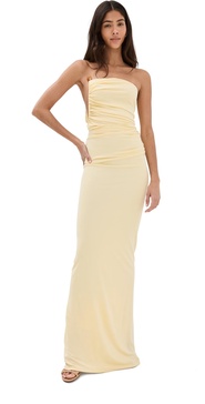 Odessa Arced Side Strapless Gown