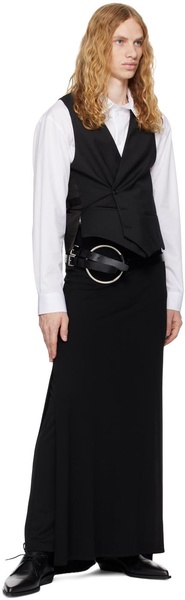 Black Ove Asymmetric Closure Waistcoat