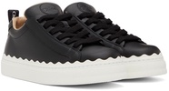 Lauren scalloped-trim leather trainers