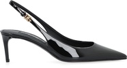 DOLCE & GABBANA Lollo Leather Slingback Pumps - Black