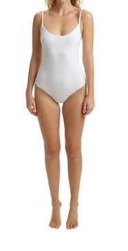 essential cotton underpinning bodysuit in white