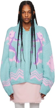 Blue & Pink Seashore Cardigan