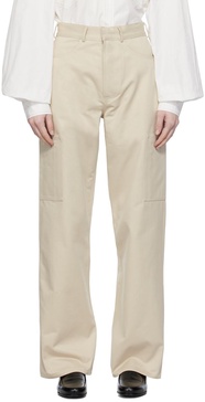 Beige Patch Pocket Trousers