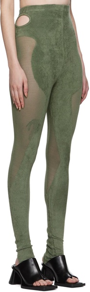 Green Chenille Leggings