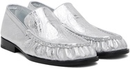 Silver Leather Loafers